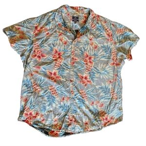 Floral‎ Short Sleeve Men's Shirt 3XL Tropical Vacation Beachwear Resortwear